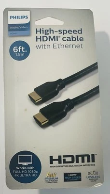 Philips 6 Ft High-Speed HDMI Cable w/Ethernet 4K Ultra HD - Image 1 of 2