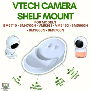 VTech Baby Monitor Angled Shelf Mount: No-Drill Stand, 3D Printed - Picture 1 of 7