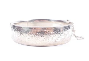 Brazalete Brazalete Walker & Hall Vintage Plata de Ley Pesado 1960 HM 50,3 gramos  - Imagen 1 de 10