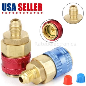 A/C R134a Quick Coupler Adapter Car High & Low Side HVAC SAE Male Flare Fitting - Picture 1 of 11