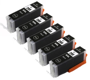 5P BLACK PGI-280 XXL Ink Tanks replacement for Canon TS9120 TS8222 TS8320 TS8322 - Picture 1 of 1