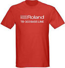 Roland TB-303 Bass Line Męska czerwona koszulka, S - 5XL, Vintage Electronica Hip Hop