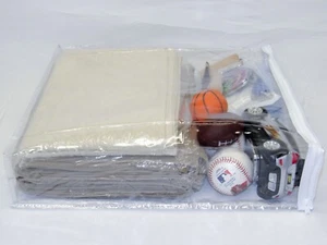 Heavy Duty Vinyl Zippered Closet Square Storage Bag Clear 12" x 14" x 6" 1-Pack - Picture 1 of 2