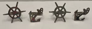 4 anillos de servilleta náutica de playa lago lago en tonos plateados de peltre pesado ENVÍO GRATUITO - Imagen 1 de 13