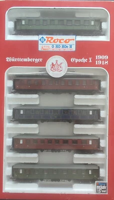 NEUF****** HO ROCO 44006 - COFFRET 5 VOITURES CHEMIN DE FER DU WURTEMBERG - Photo 1/4