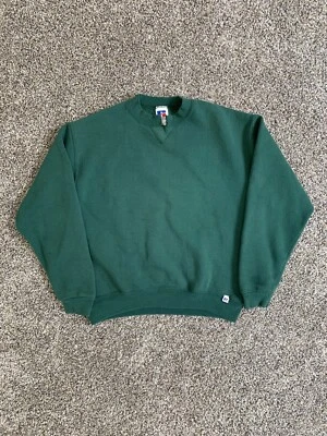 Sudadera de Colección Años 90 Russell Athletic Cuello Redondo JUVENTUD Talla L Verde Hecha en EE. UU. Foto 1 de 4