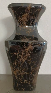 Black And Gold Ceramic Vase 10.5" Tall - Imagen 1 de 12