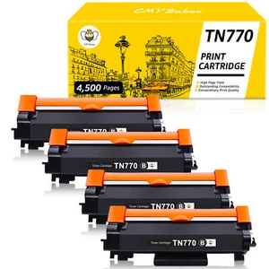 4x Cartucho de tóner negro compatible para Brother TN770 HL-L2370DWXL HL-L2395DW - Imagen 1 de 6