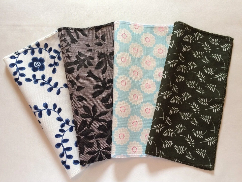 FLOWER / LEAF - COTTON - Top Pocket Square Hanky Handkerchief – Handmade in UK  - Image 1 of 1