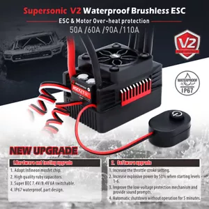 Rocket 60A ESC Waterproof Brushless Electric Speed Controller for 1:10 RC Cars - Picture 1 of 16