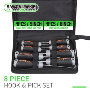 8pc Pick & Hook Set Extra Long O-Ring & Seal Remover Soft Grip Assorted Shapes - Picture 1 of 5