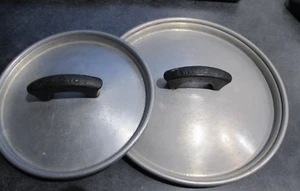 2 Vintage Wear Ever Aluminum Pan Lids ONLY Black Handle 7 1/2" & 5-7-8" ID - Picture 1 of 8