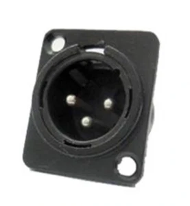 (50 PACK) PROCRAFT PXLRMP-B "D" Type Panel Mount XLRM Connector w/ Black Shell - Picture 1 of 1