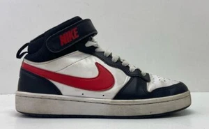 Nike Court Borough Mid 2 GS White Black University Red Casual Sneaker Boys sz 6Y - Picture 1 of 8