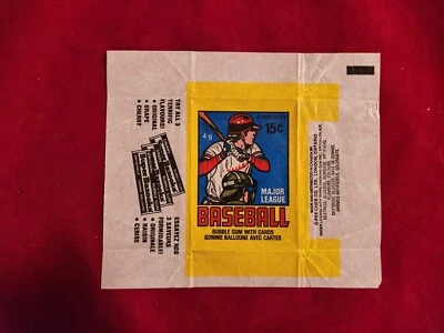 ⚾1979 OPC O-Pee-Chee Baseball Wax Pack Wrapper 2.3⚾ Super Bazooka Bubble Gum Ver - Image 1 of 4
