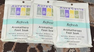 (3) Aura Cacia Refresh Aromatherapy Foot Soak Mint & Lavender 3oz - Picture 1 of 1