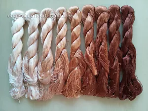 9bundles 100%real natural mulberry silk,hand-dyed embroidery silk floss/thread - Picture 1 of 12