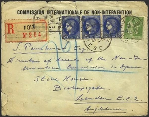 España - Guerra Civil - Comité No Intervención - 4 sellos francés certificada - Picture 1 of 1