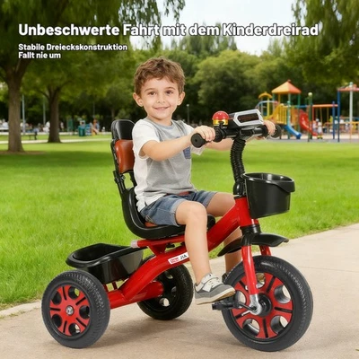 Dreirad Kinderdreirad Kinder Buggy Lenkstange Fahrrad Baby Kinderwagen mit Licht - Bild 1 von 4