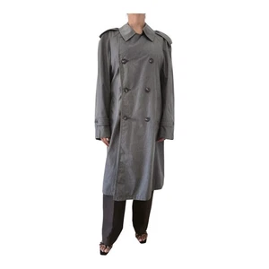 Trench donna vintage anni 90 Junesco Svezia taglia S 36 grigio misto cotone - Foto 1 di 9
