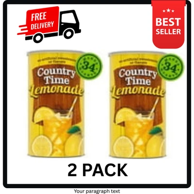 (2 Pack) Country Time Powdered Lemonade Drink Mix 82.5 oz.