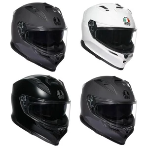 AGV K7 Plain Full Face Motorcycle Helmet Sports Touring Black White Grey - Picture 1 of 23