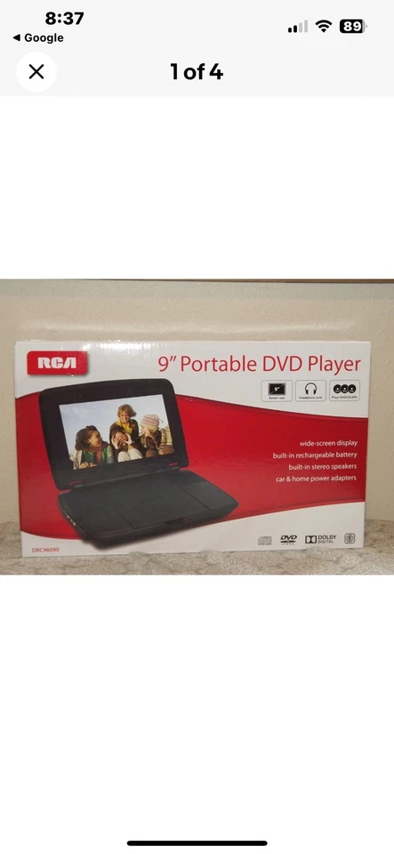 Полностью рабочий 9 дюймов RCA портативный DVD-плеер DR98091S - Изображение 1 из 4