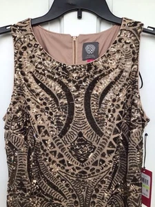 Vince Camuto NWT’s Bronze Sequin Sleeveless Dress Size 4, $188.00. - Picture 1 of 7