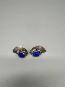 Vintage Ohrstecker 925 Sterling Silber blau Lapis - Bild 1 von 3
