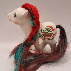 My Little Pony Merry Treats Christmas Santa Hasbro Vintage 1984 MLP Red Green - Picture 1 of 10