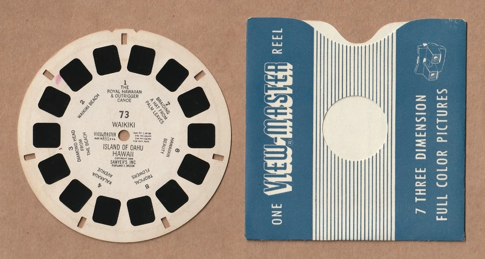 Vintage View-Master reel #73 Waikiki Island of Oahu, Hawaii 1951 - Image 1 of 1