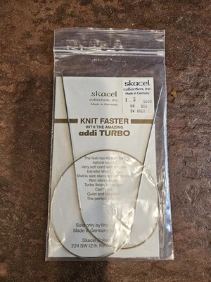 Agujas de tejer a escala circular tejidas más rápido Addi Turbo 24 pulgadas hechas en Alemania Foto 1 de 4