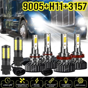 6 Bulbs 9005 H11 For Peterbilt 579 587 Trucks LED Headlight Kit Hi/Lo Beam white - Picture 1 of 19
