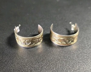 Pendientes Navajo Nativo Americano Plata de Ley y Oro Amarillo Relleno Cuentacuentos - Imagen 1 de 8