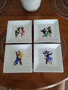 Appetizer Plates By Ty Wilson, Set Of 4, Our Own Image, African American Art - Picture 1 of 6