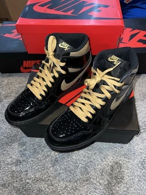 Air Jordan 1 ретро высоты OG черный металлический золотой размер 11 555088032 новый - Изображение 1 из 4