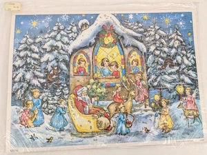 VTG West Germany Norsch Verlag Christmas Advent Calendar Gingerbread Santa Gifts - Picture 1 of 6