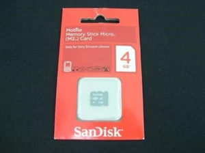 M2 MICRO SD CARD 4GB MEMORY STICK SANDISK STORAGE CAMERA DIGITAL PHONE - Picture 1 of 2
