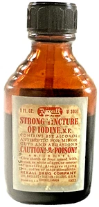 Vintage Rexall Iodine Tincture, Amber Bottle, 1oz, Partial Bottle (W) - Picture 1 of 8
