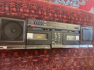 SHARP QT-93 Vintage Boombox Dual Cassete Auto Reverse System Japan Tested✅ - Picture 1 of 11