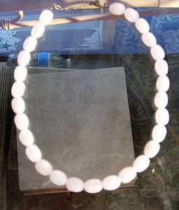 PINK JADE STERLING SILVER NECKLACE - Picture 1 of 2