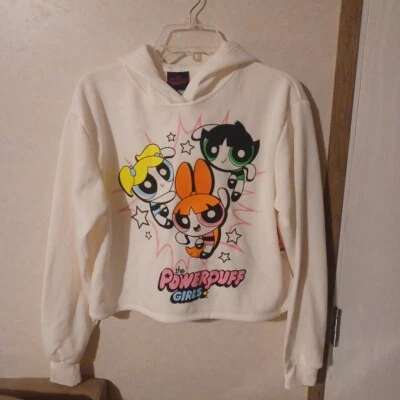 Powerpuff Girls Cartoon Network Cropped Hoodie Sweatshirt Junior M (7-9) - Image 1 of 4
