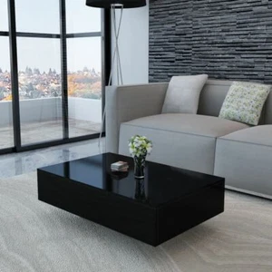 Coffee Table MDF High Gloss Black 33.5" Accent Tea Side Living Room ALL Room - Picture 1 of 4