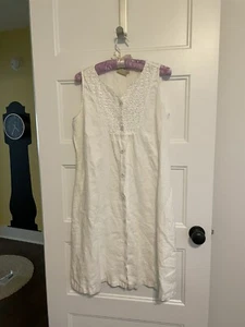 LanTana Casuals White Linen Dress Medium - Picture 1 of 10