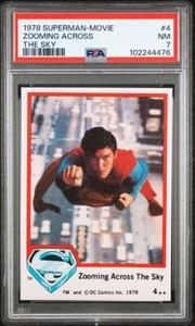 1978 TOPPS SUPERMAN MOVIE ZOOMING ACROSS THE SKY #4 PSA 7 - Picture 1 of 2