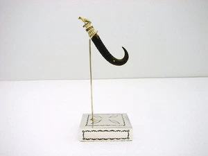 Swiss Snuff Bottle Carved Figural Dog Navajo Sterling Stand Eugene Belone - Picture 1 of 12