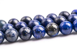 Cuentas sueltas de piedras preciosas redondas de 6-7 mm de lapislázuli azul profundo grado A+ pepita - Imagen 1 de 4