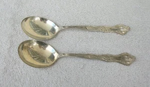 2 R & B 1914 Silver Plated Soup Spoon, Poppy Pattern, No Monogram Lot # 30 - Picture 1 of 5
