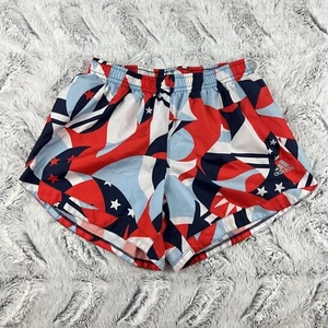 Adidas Lined Shorts Girls Size Large 14 Red White Blue America Stars Flag - Picture 1 of 6