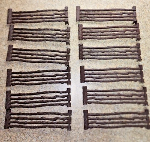 Vintage Marx Western Bar M Ranch 12 Perfect Fully intact Fence Sections Lot 1 - Picture 1 of 2